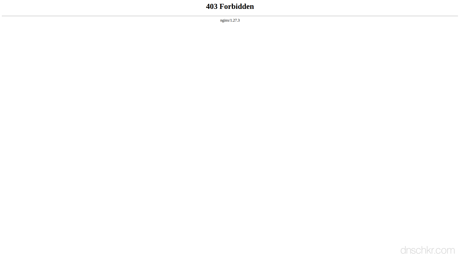 Screenshot of an Nginx 403 Forbidden error page in a web browser