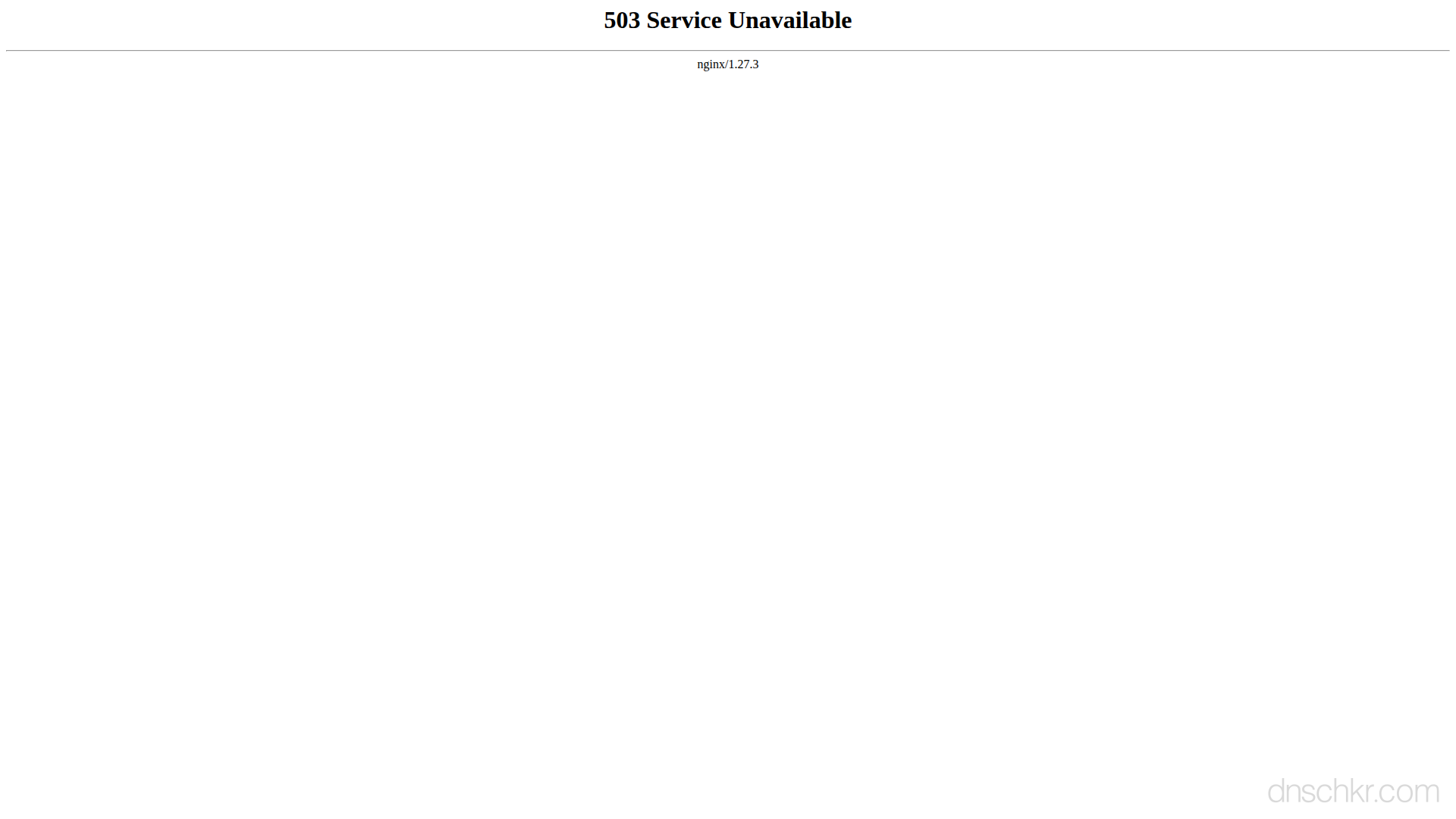 Screenshot of an Nginx 503 Service Unavailable error page in a web browser