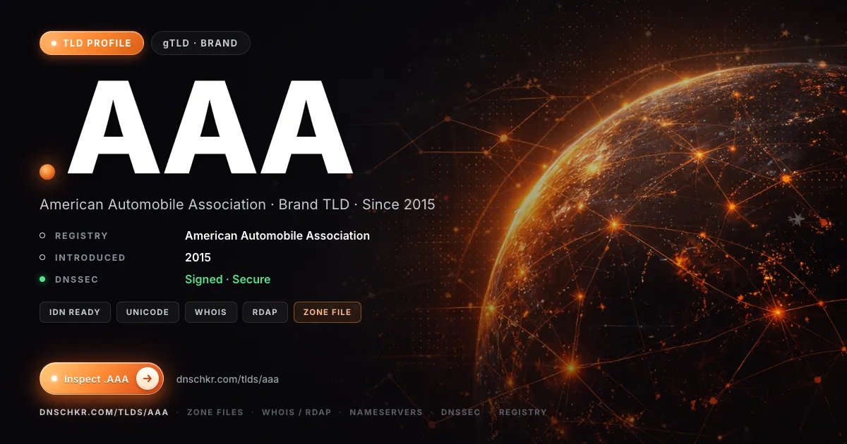 .aaa TLD — domains, registry, and DNSSEC overview