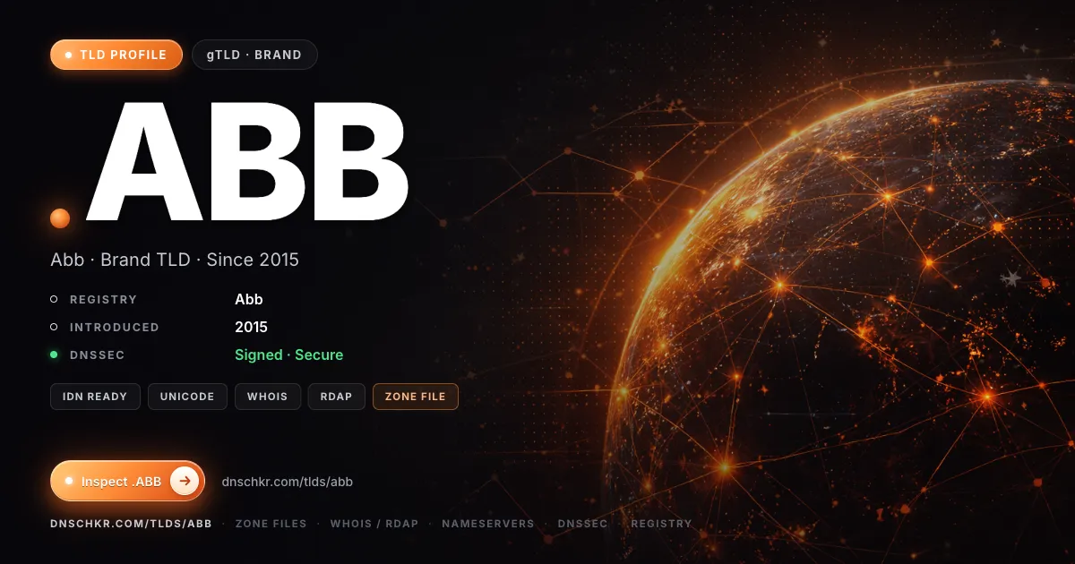 .abb TLD — domains, registry, and DNSSEC overview