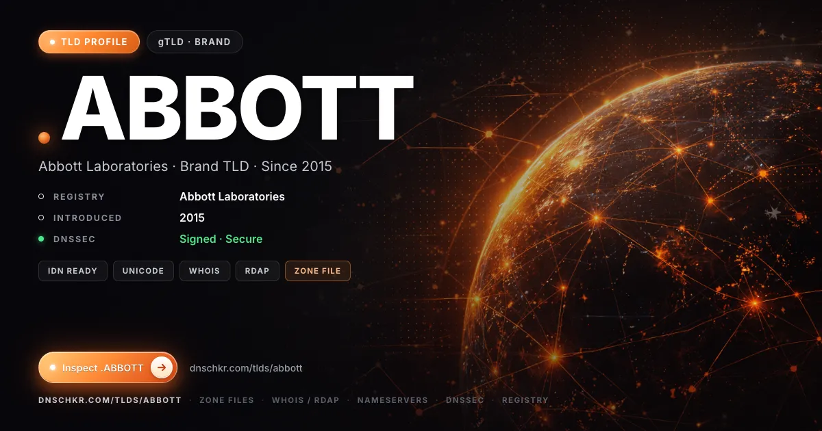 .abbott TLD — domains, registry, and DNSSEC overview