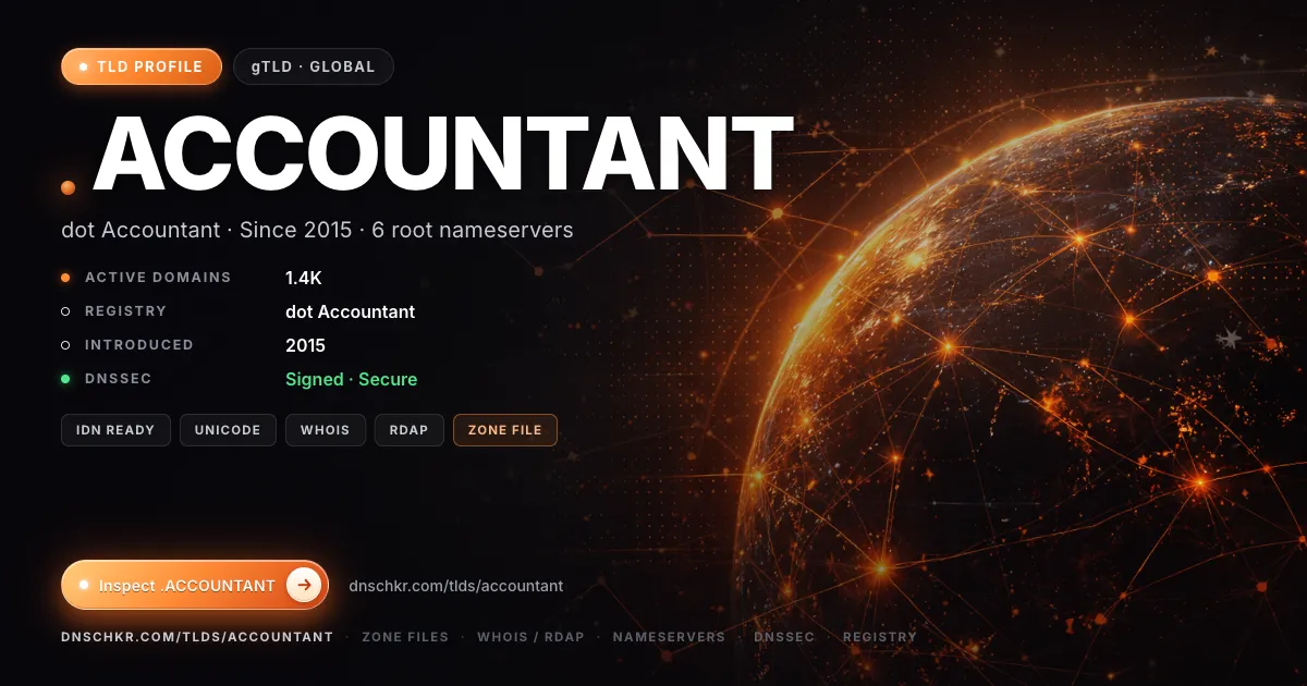 .accountant TLD — domains, registry, and DNSSEC overview