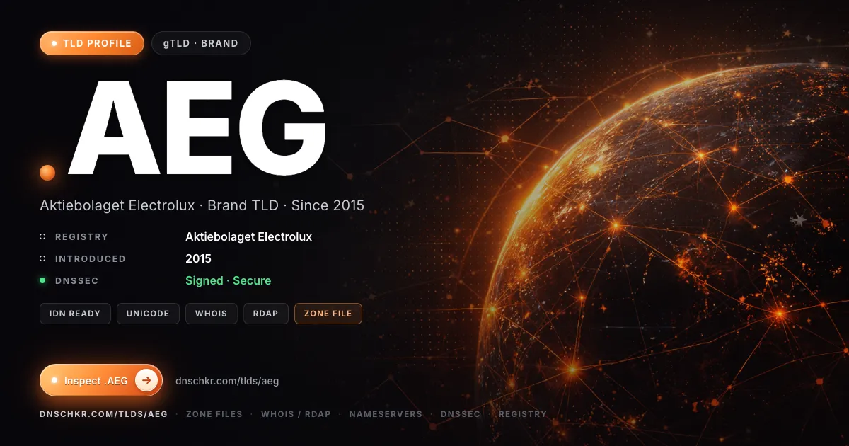 .aeg TLD — domains, registry, and DNSSEC overview