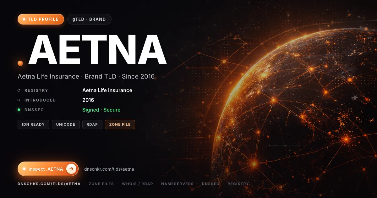 .aetna TLD — domains, registry, and DNSSEC overview