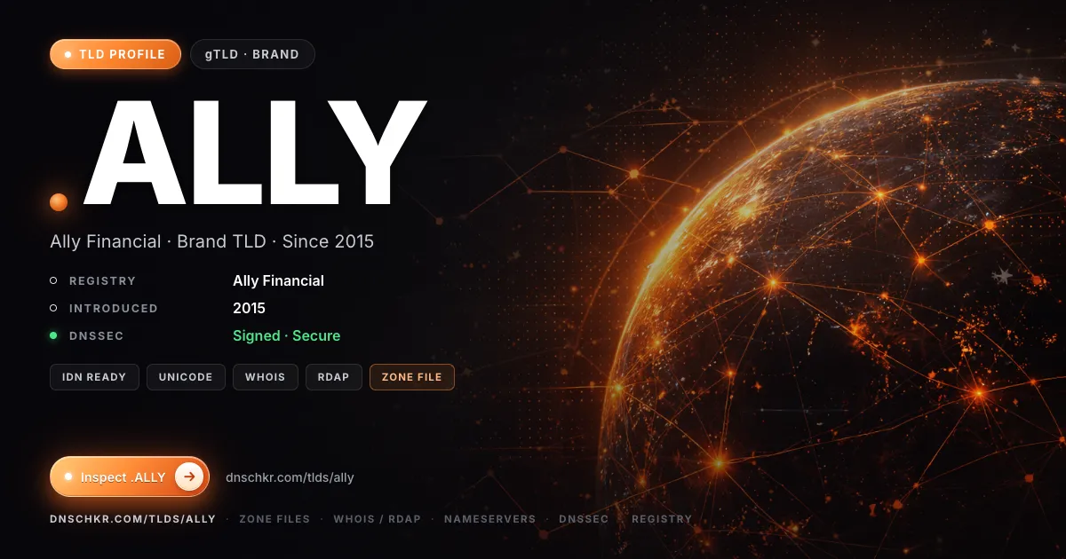 .ally TLD — domains, registry, and DNSSEC overview