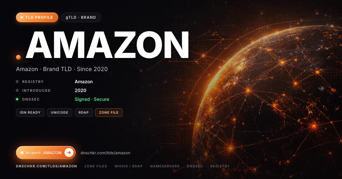 .amazon TLD — domains, registry, and DNSSEC overview