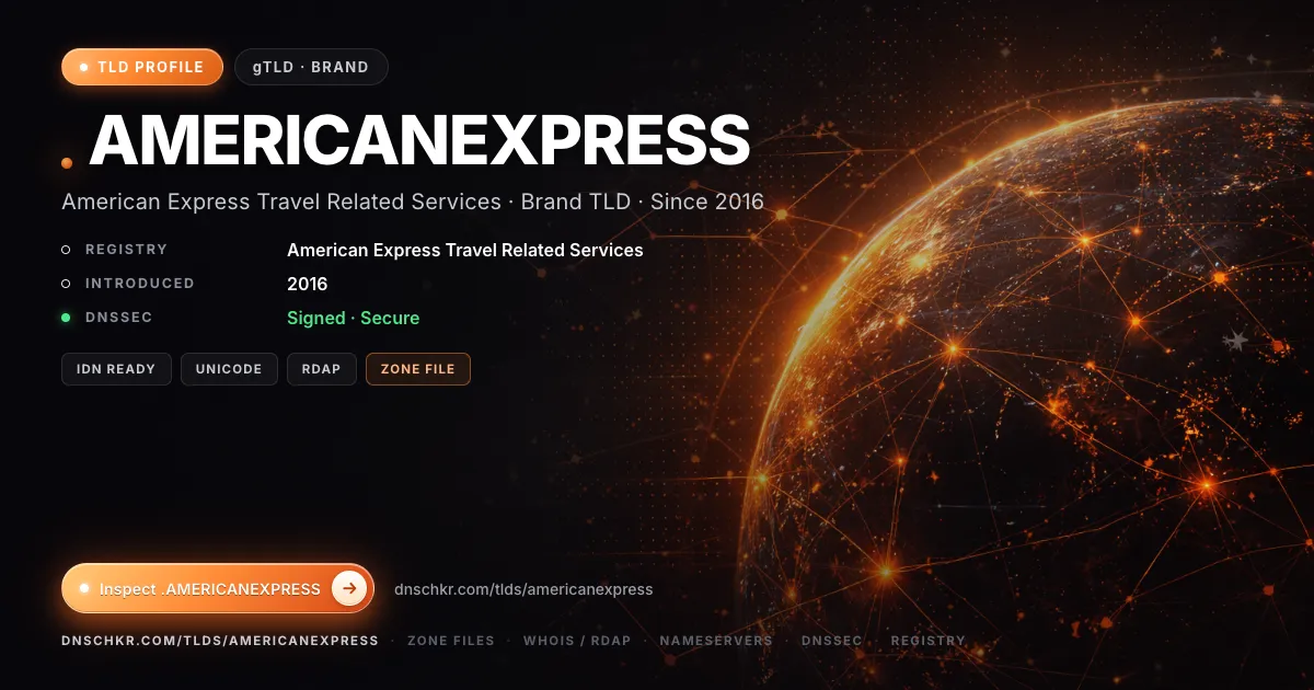 .americanexpress TLD — domains, registry, and DNSSEC overview
