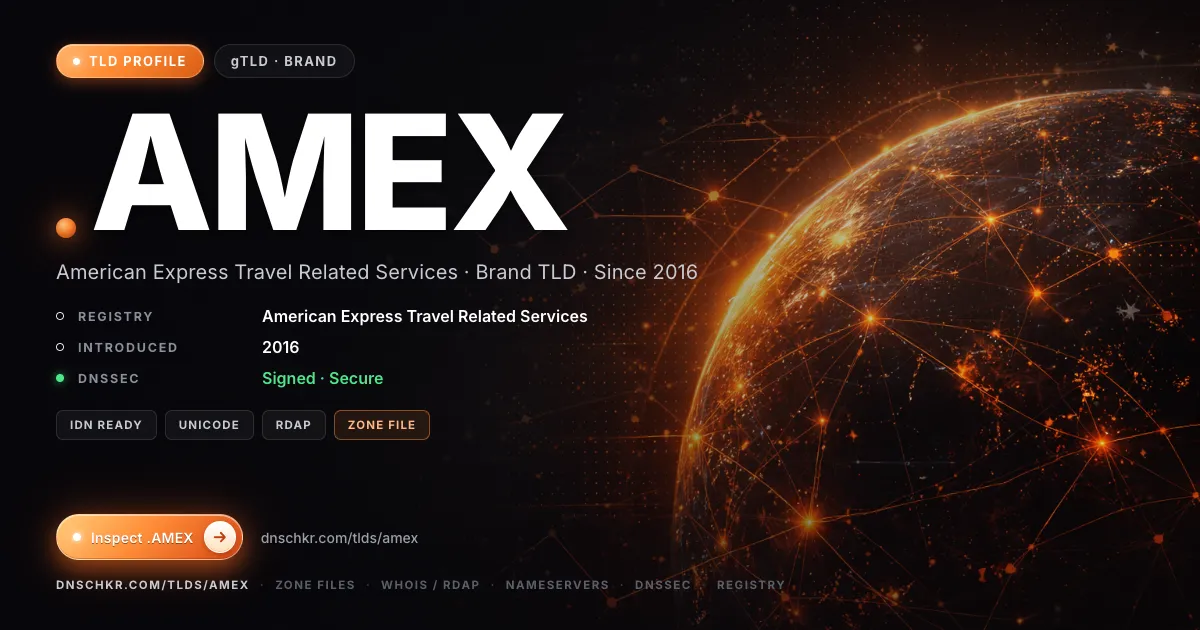 .amex TLD — domains, registry, and DNSSEC overview