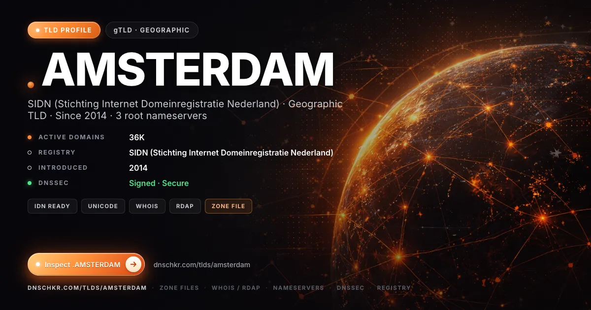 .amsterdam TLD — domains, registry, and DNSSEC overview