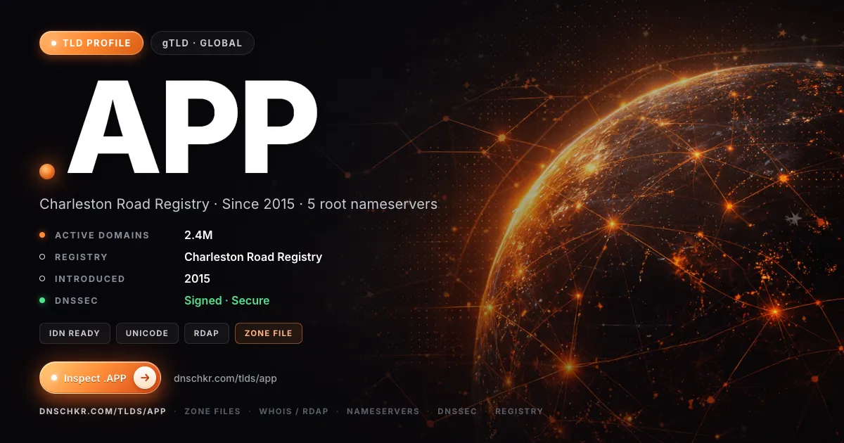 .app TLD — domains, registry, and DNSSEC overview