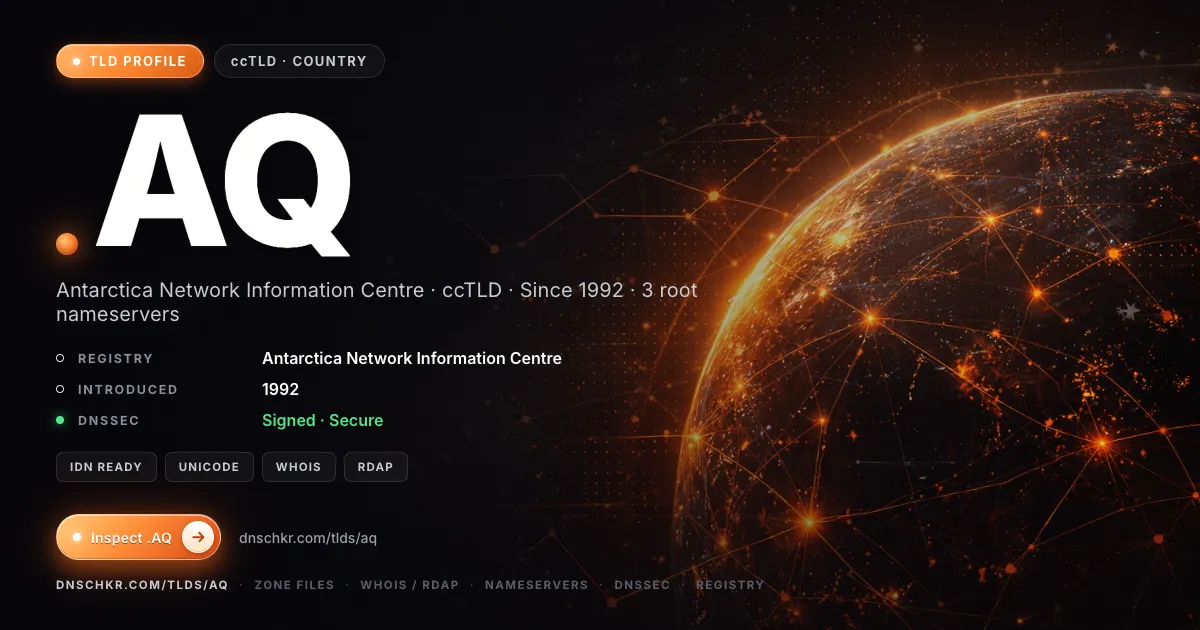 .aq TLD, domains, registry, and DNSSEC overview