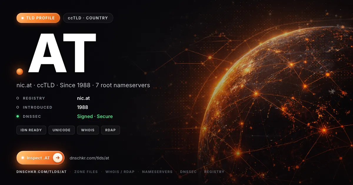 .at TLD — domains, registry, and DNSSEC overview