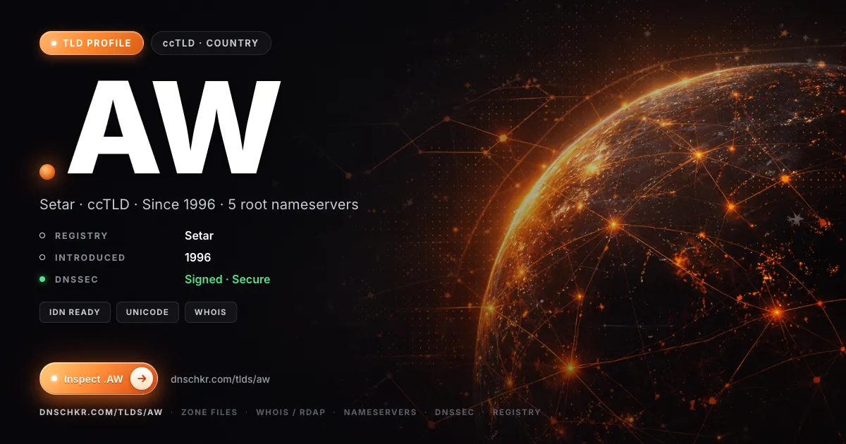 .aw TLD — domains, registry, and DNSSEC overview