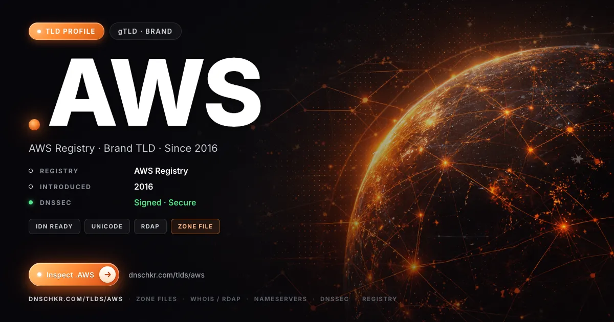 .aws TLD — domains, registry, and DNSSEC overview