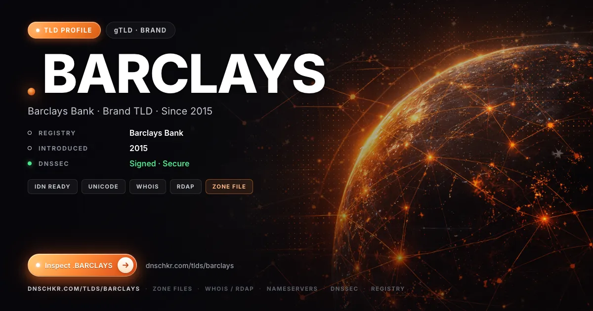 .barclays TLD — domains, registry, and DNSSEC overview