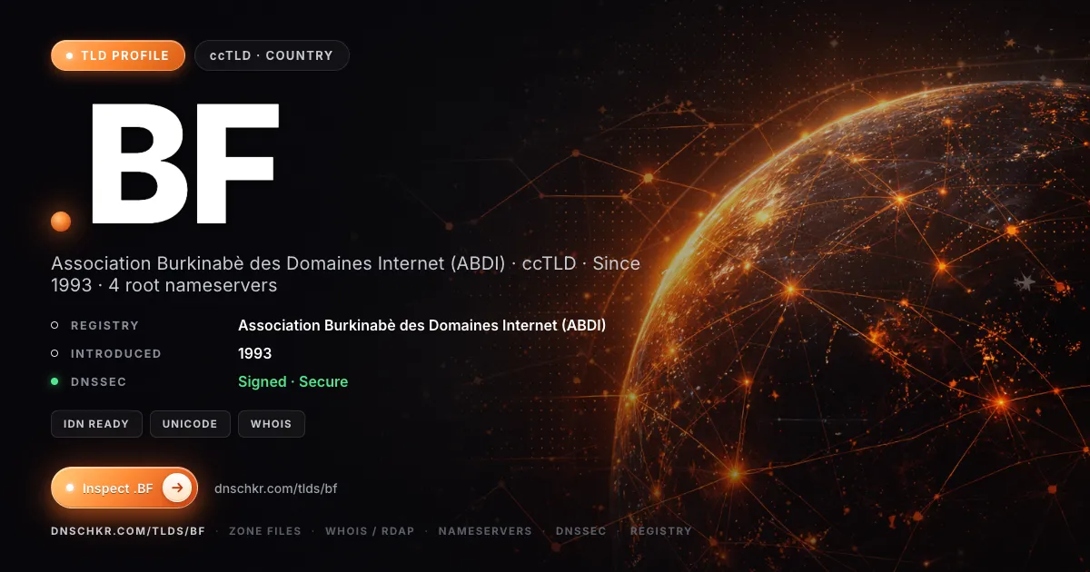.bf TLD — domains, registry, and DNSSEC overview