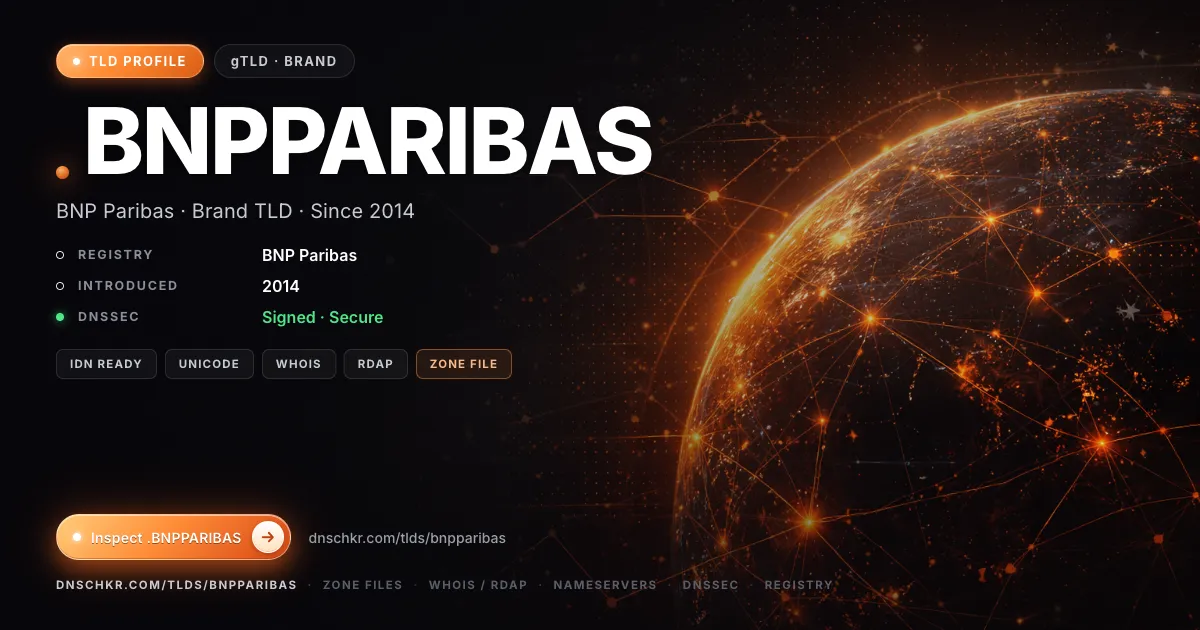 .bnpparibas TLD — domains, registry, and DNSSEC overview