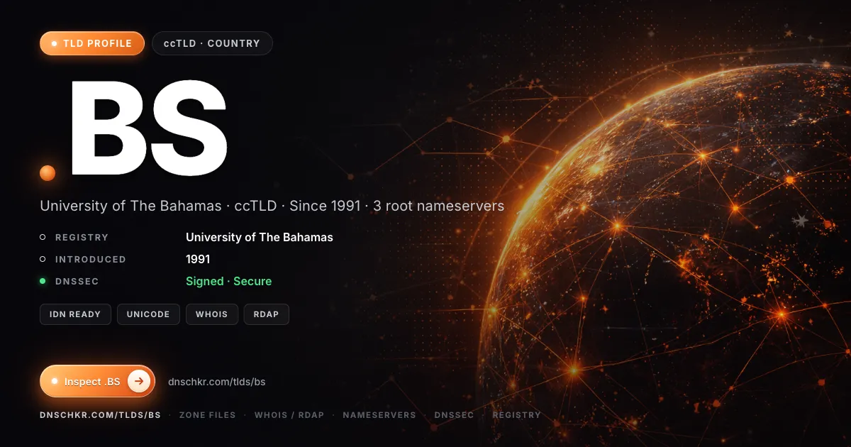 .bs TLD — domains, registry, and DNSSEC overview