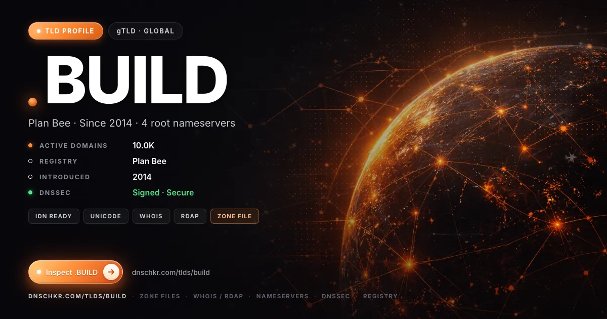 .build TLD — domains, registry, and DNSSEC overview