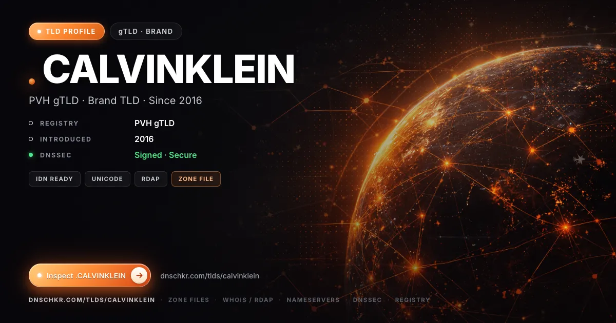 .calvinklein TLD — domains, registry, and DNSSEC overview