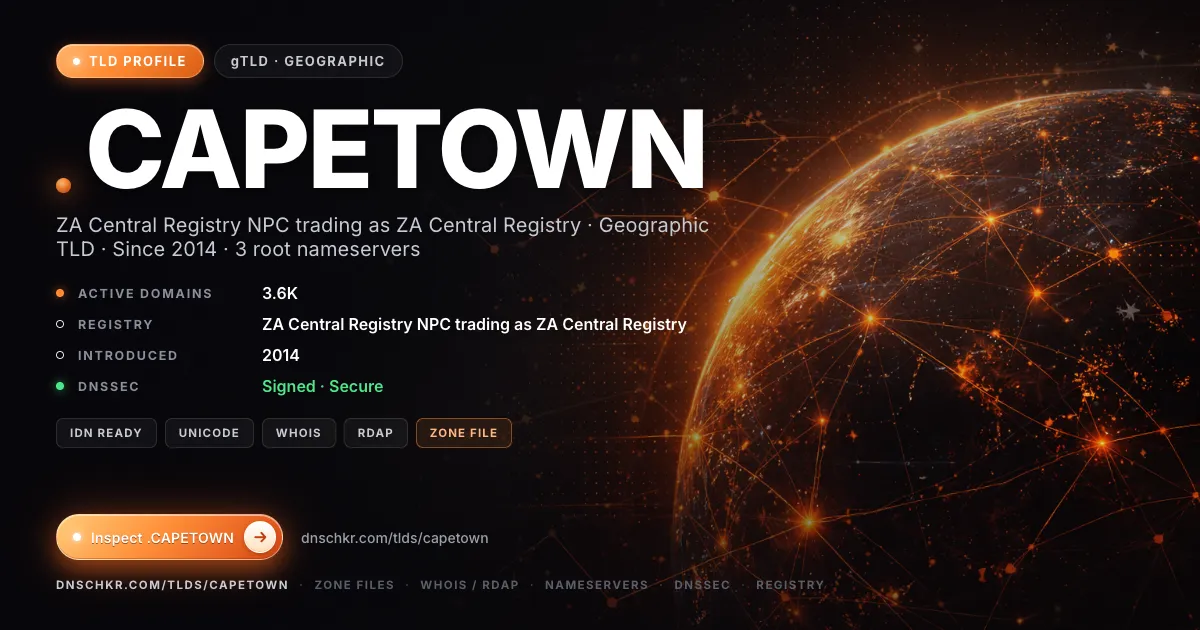 .capetown TLD — domains, registry, and DNSSEC overview