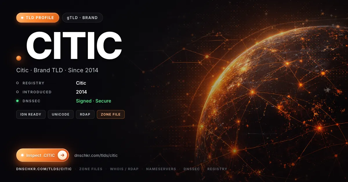 .citic TLD — domains, registry, and DNSSEC overview