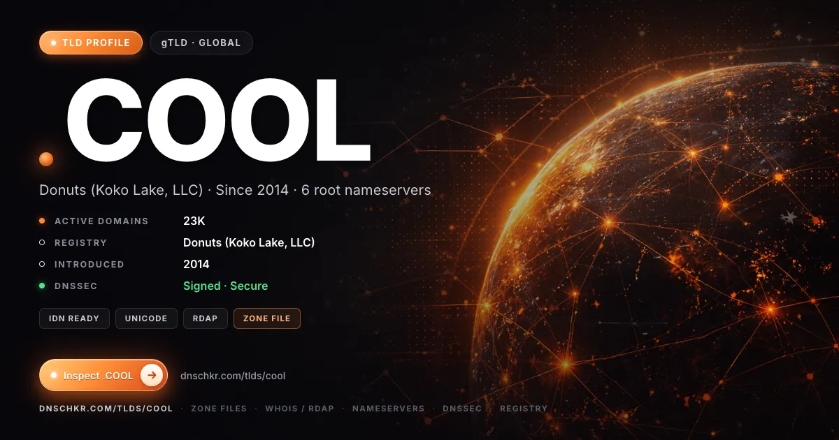 .cool TLD — domains, registry, and DNSSEC overview