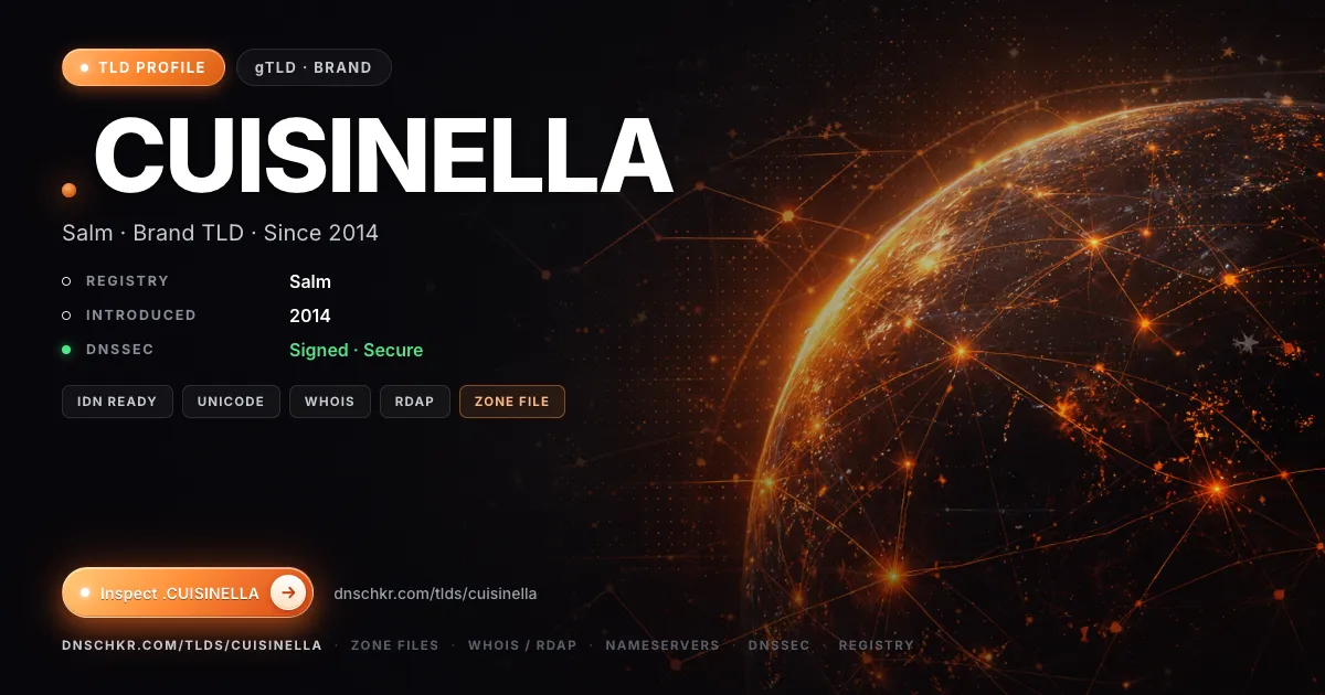 .cuisinella TLD — domains, registry, and DNSSEC overview