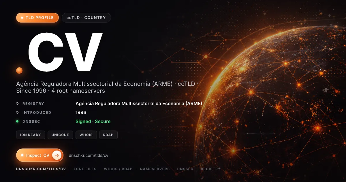.cv TLD, domains, registry, and DNSSEC overview