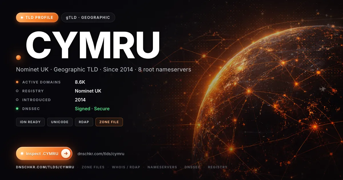 .cymru TLD — domains, registry, and DNSSEC overview