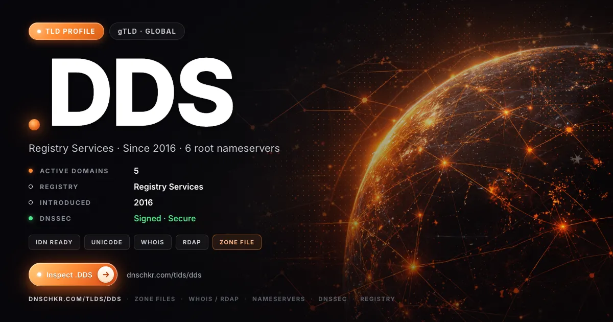 .dds TLD — domains, registry, and DNSSEC overview
