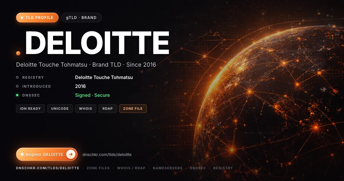 .deloitte TLD — domains, registry, and DNSSEC overview