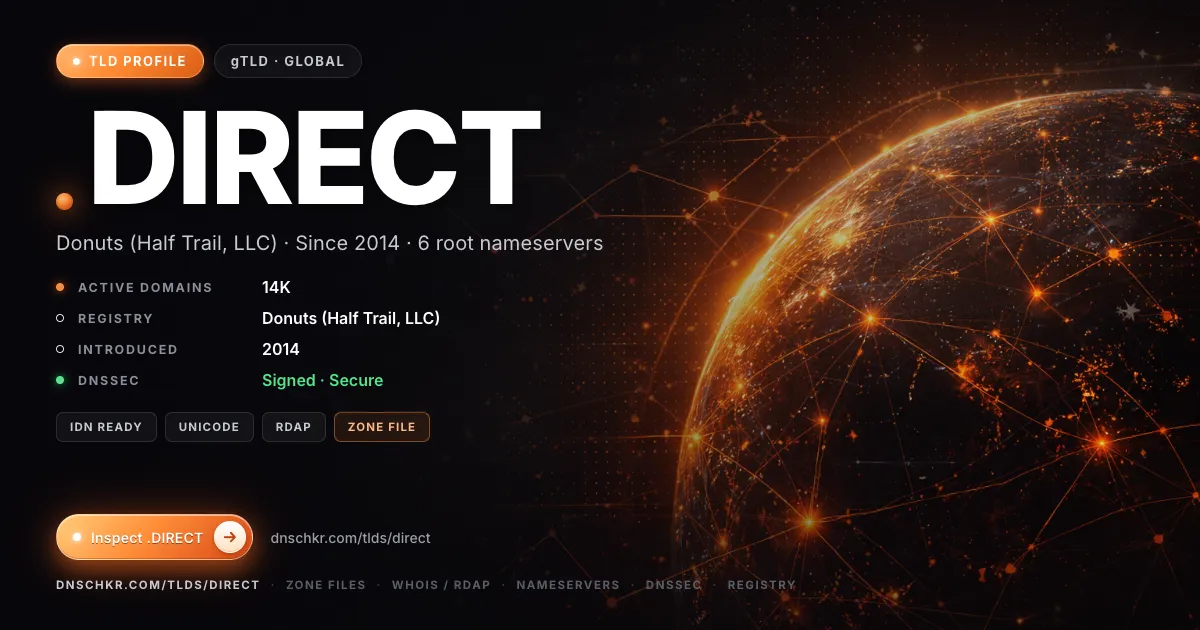 .direct TLD — domains, registry, and DNSSEC overview