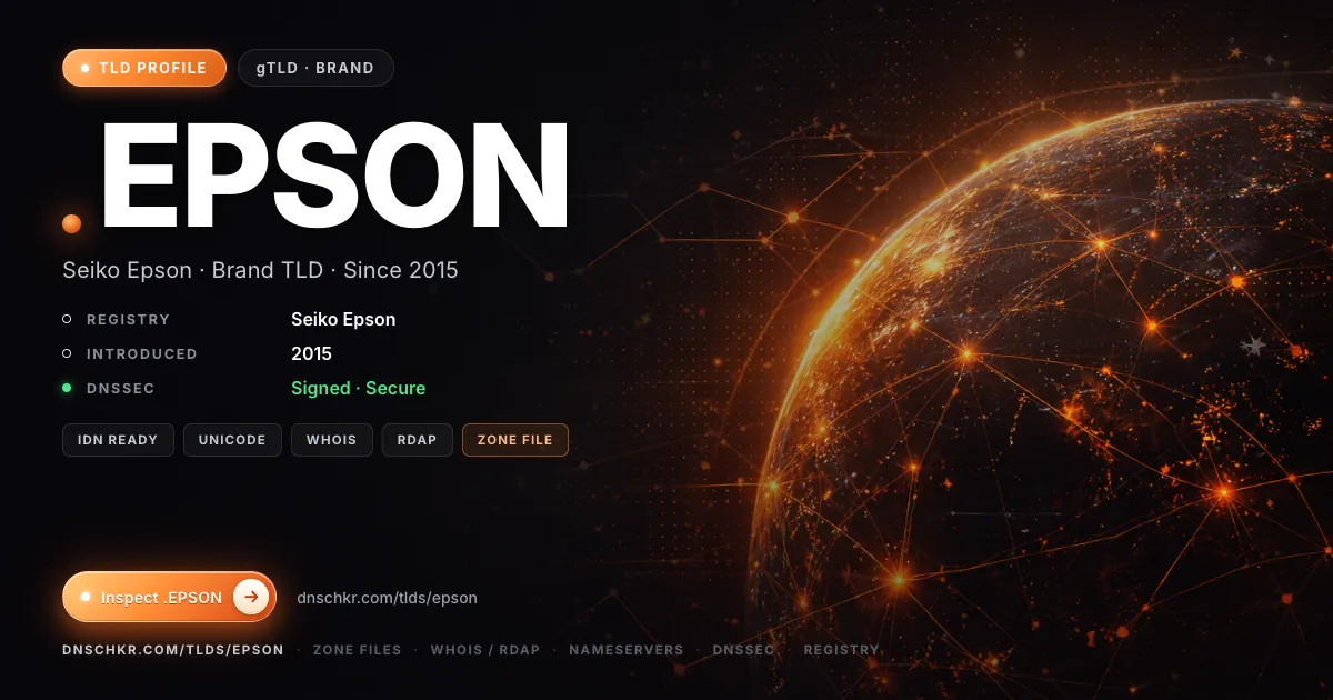 .epson TLD — domains, registry, and DNSSEC overview
