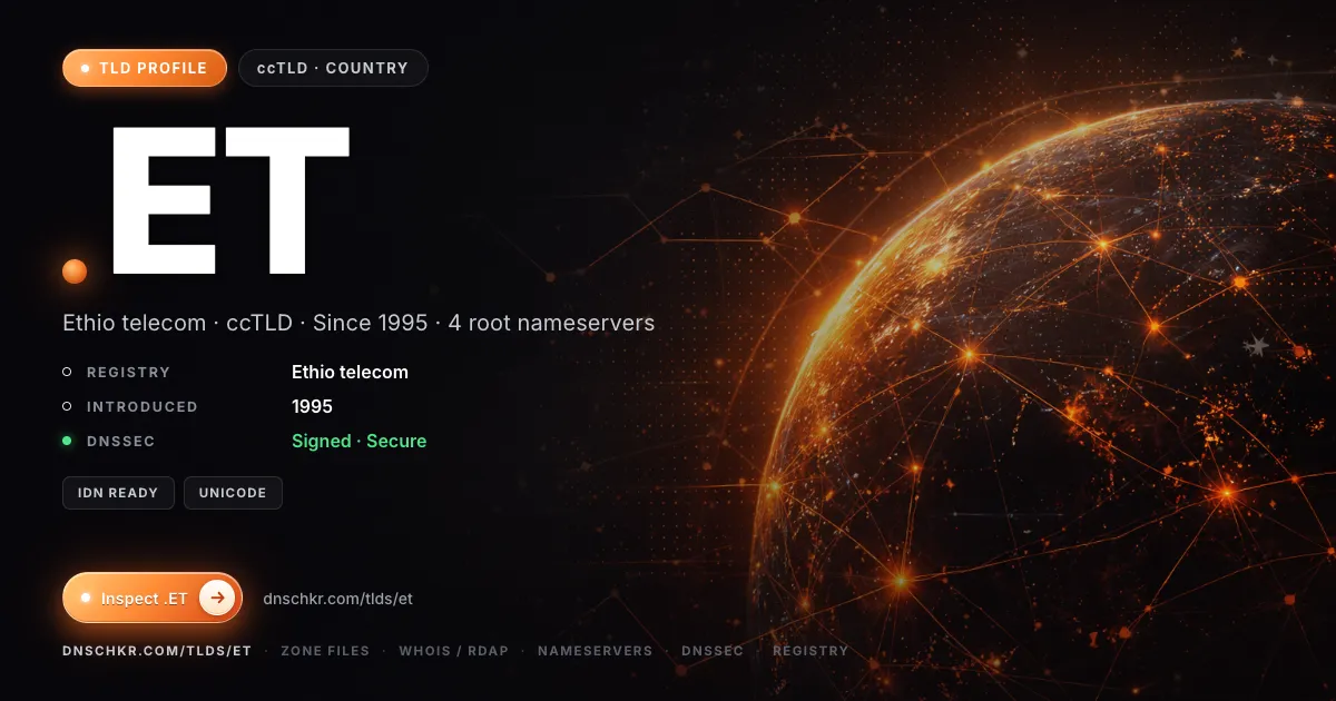 .et TLD — domains, registry, and DNSSEC overview