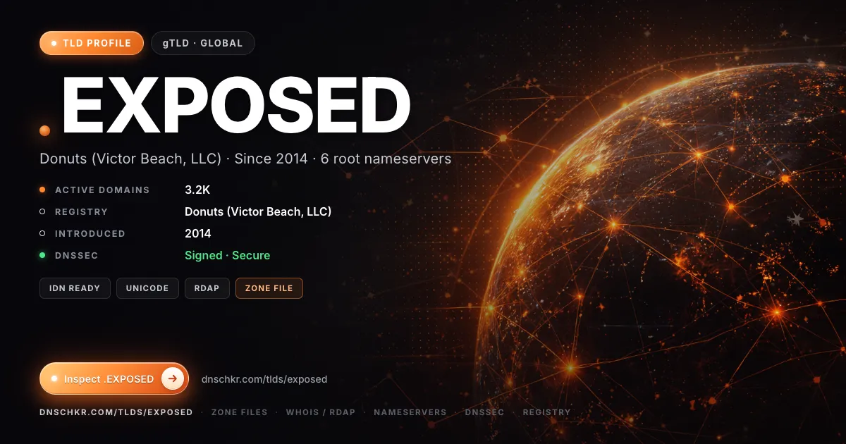 .exposed TLD — domains, registry, and DNSSEC overview