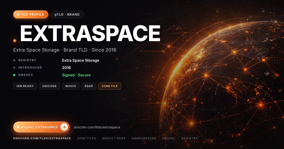.extraspace TLD — domains, registry, and DNSSEC overview