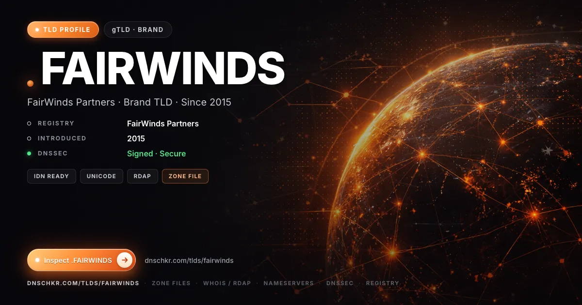.fairwinds TLD — domains, registry, and DNSSEC overview