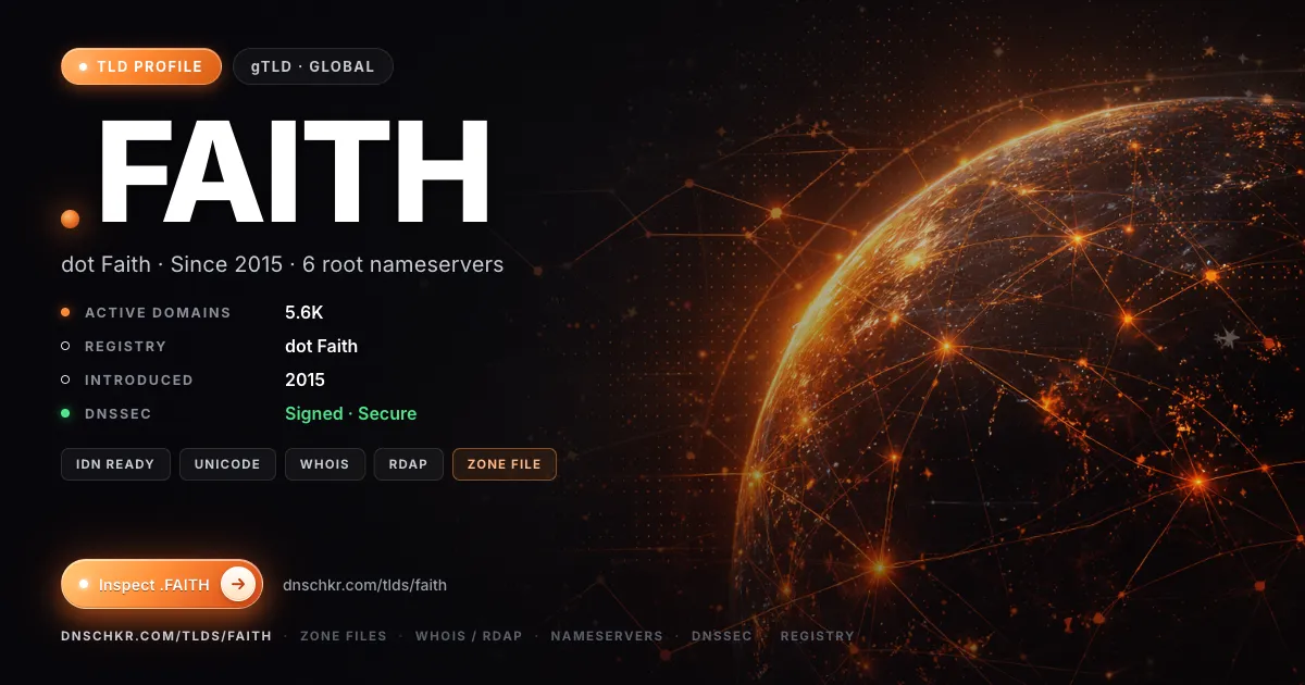 .faith TLD — domains, registry, and DNSSEC overview