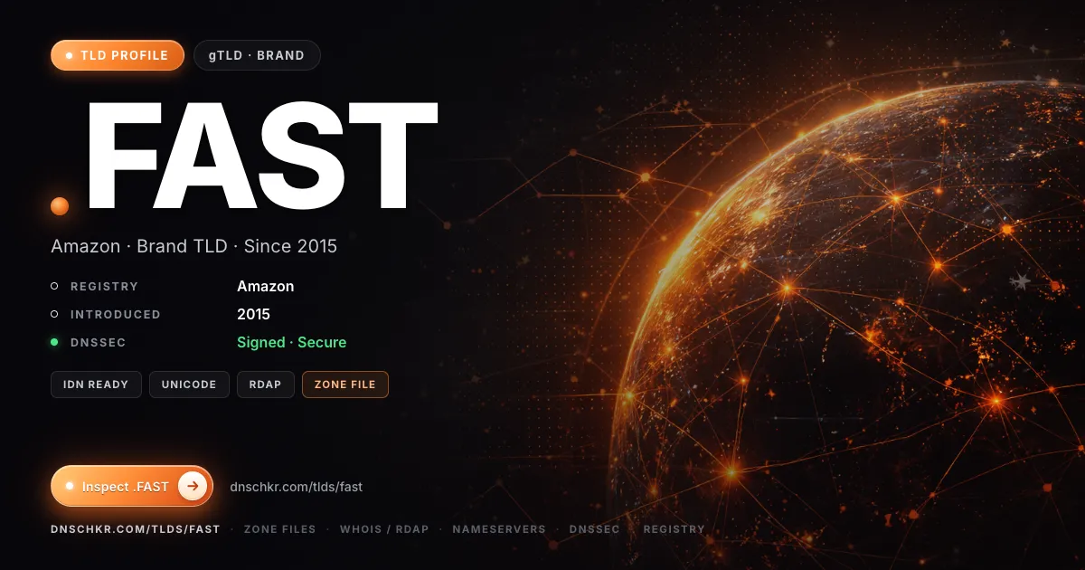 .fast TLD — domains, registry, and DNSSEC overview