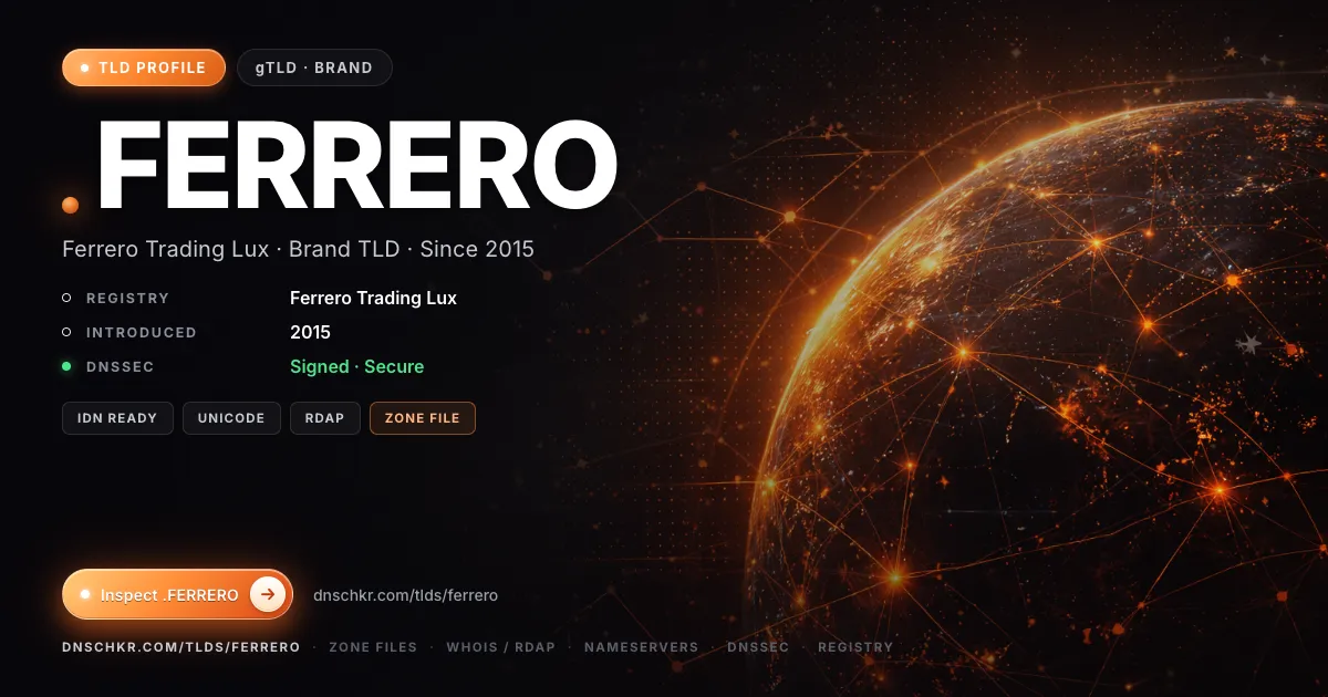 .ferrero TLD — domains, registry, and DNSSEC overview