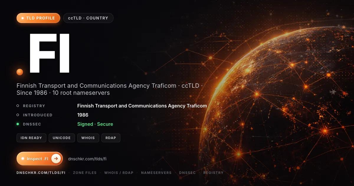 .fi TLD — domains, registry, and DNSSEC overview