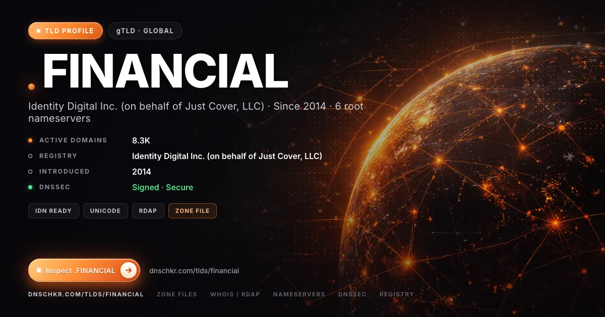 .financial TLD — domains, registry, and DNSSEC overview