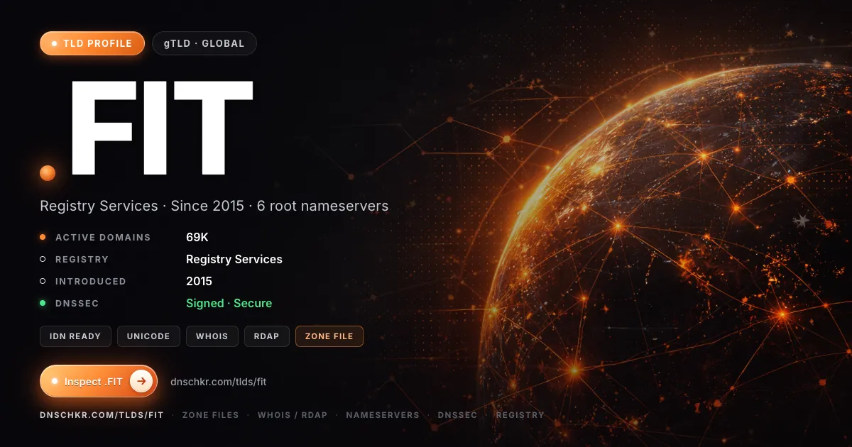 .fit TLD — domains, registry, and DNSSEC overview