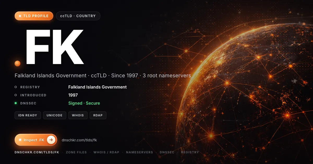 .fk TLD, domains, registry, and DNSSEC overview