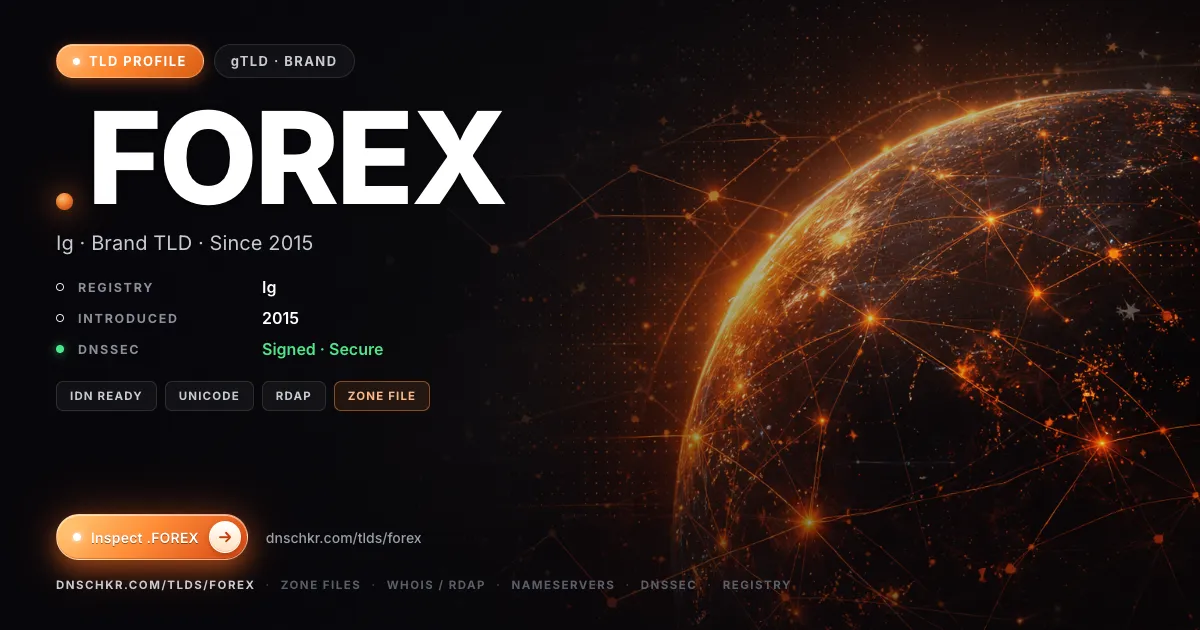 .forex TLD — domains, registry, and DNSSEC overview