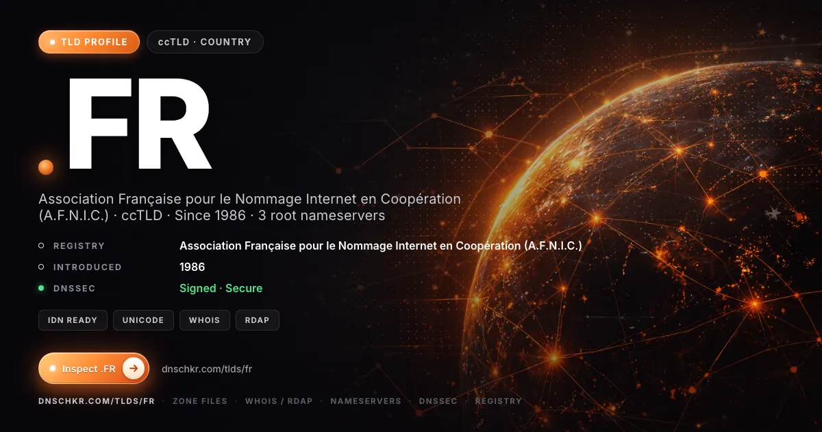 .fr TLD — domains, registry, and DNSSEC overview