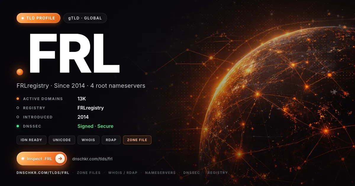 .frl TLD — domains, registry, and DNSSEC overview
