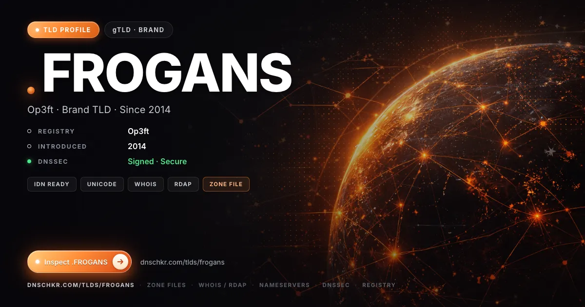 .frogans TLD — domains, registry, and DNSSEC overview