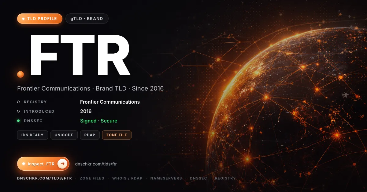 .ftr TLD — domains, registry, and DNSSEC overview